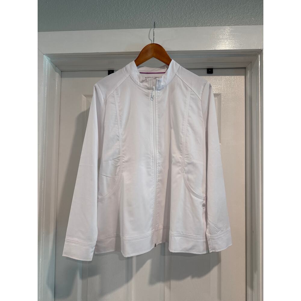 Purple Label by Healing Hands White Lightweight Jacket Women's Size M